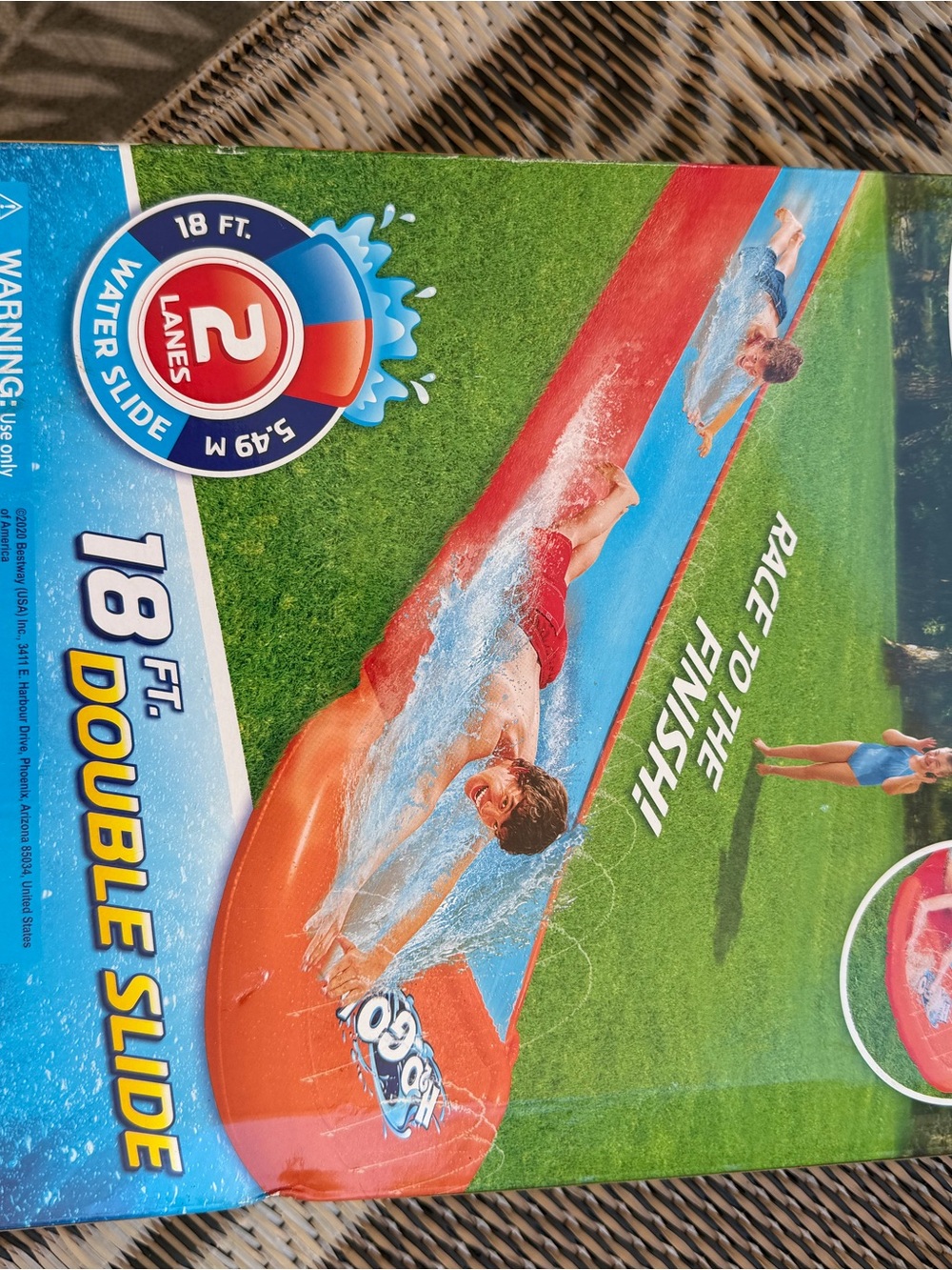18 ft Double Slide Inflatable Water Slide - Red/Blue